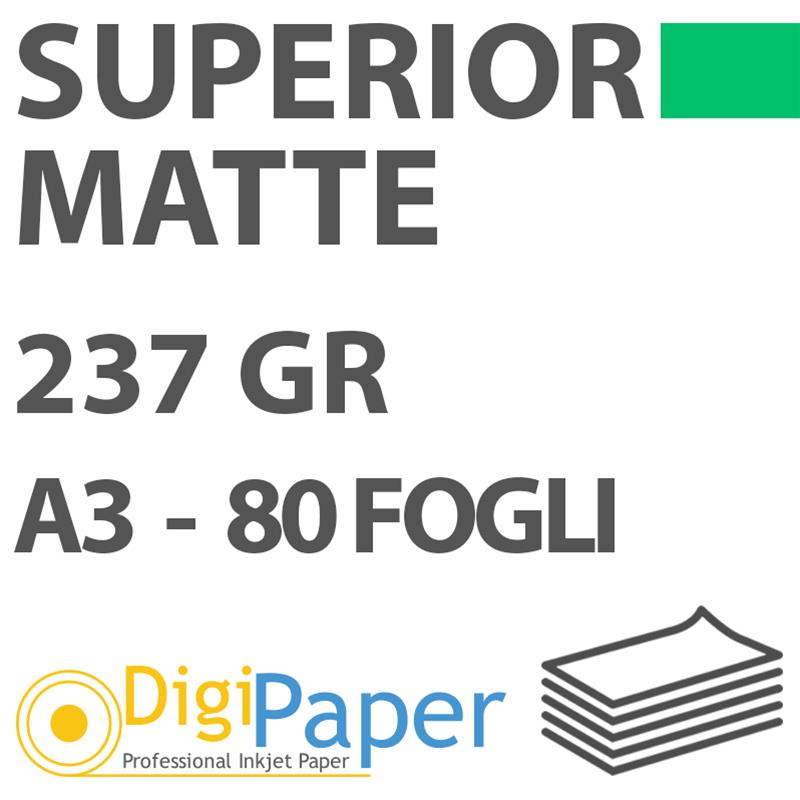 Carta DigiPaper Superior Matte 237gr A3 80Fg Carta InkJet DigiPaper-Carta  INKJET-Carte Matte a Rotolo/Formato
